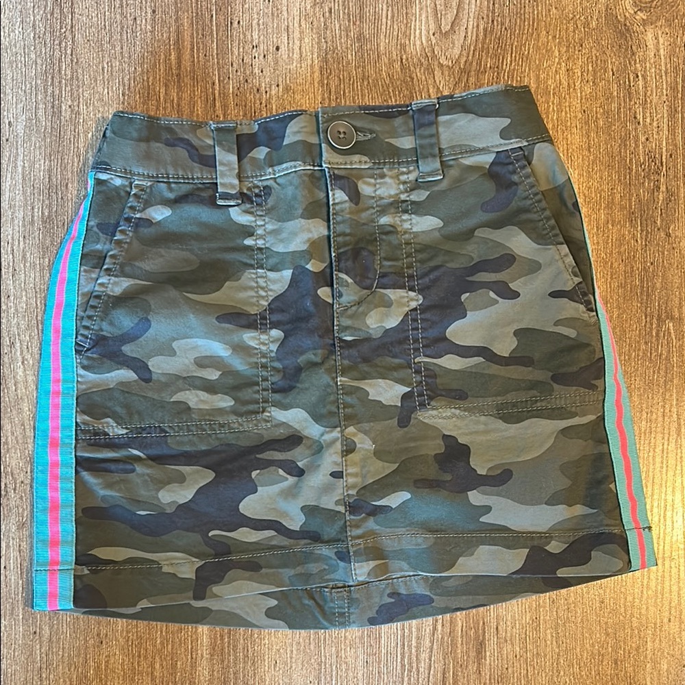 camo skirt with neon stripes